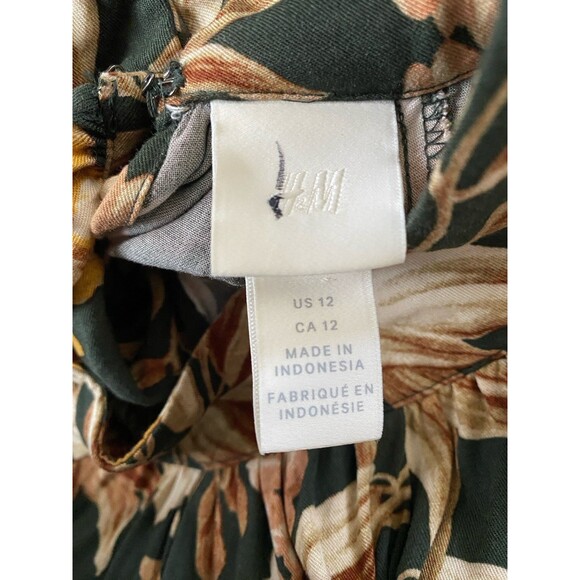 H&M Green Floral Baby Doll Dress Tunic - Picture 6 of 7